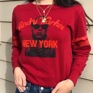 Andy Warhol red and orange graphic crewneck!
